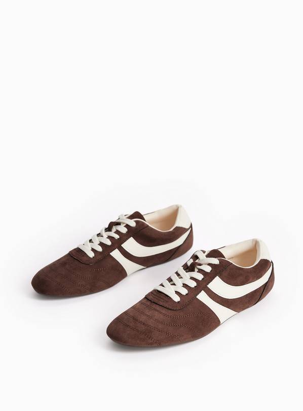 Light Brown Low Profile Faux Suede Trainers 3